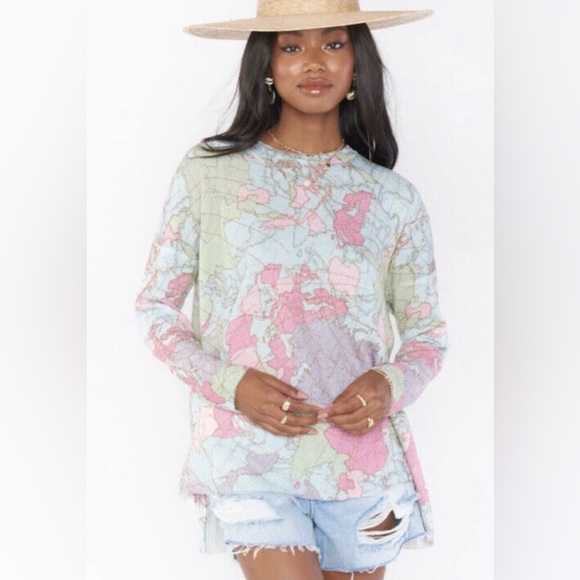 Show me your MuMu|Bonfire sweater,world tour knit in pastel tones•••Slouchy fit - Picture 1 of 14